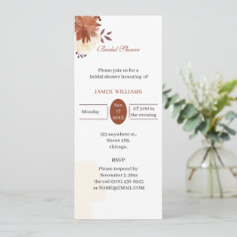 Rustikales braunes Blume benutzerdefiniertes Braut Einladung