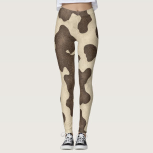 Rustikales Braunes Kuh Print Country Western Rodeo Leggings