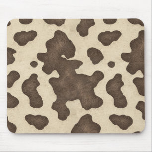 Rustikales Braunes Kuh Print Country Western Rodeo Mousepad