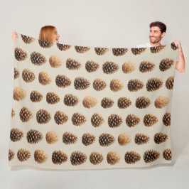 Rustikales braunes Pine Cone Wintermuster Fleecedecke