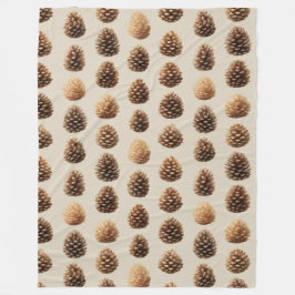Rustikales braunes Pine Cone Wintermuster Fleecedecke