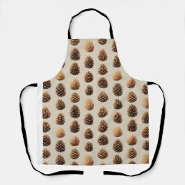 Rustikales braunes Pine Cone Wintermuster Schürze