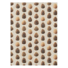 Rustikales braunes Pine Cone Wintermuster Tischdecke