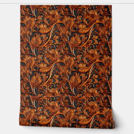 Rustikales, braunes, schwarz gefertigtes Leder Tapete