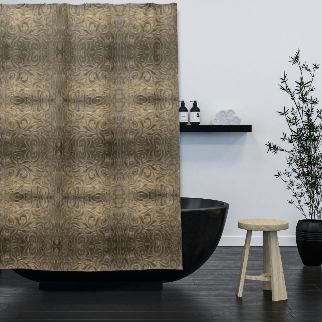 Rustikales braunes Western-Landledermuster Duschvorhang (Rustic brown western country leather pattern shower curtain)