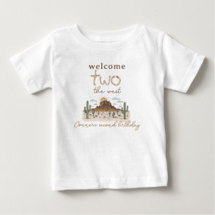 Rustikales braunes Willkommen in den Westen zum 2. Baby T-shirt