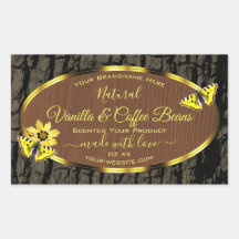 Rustikales Braunholz-Körner-Baumrinde-Etikett