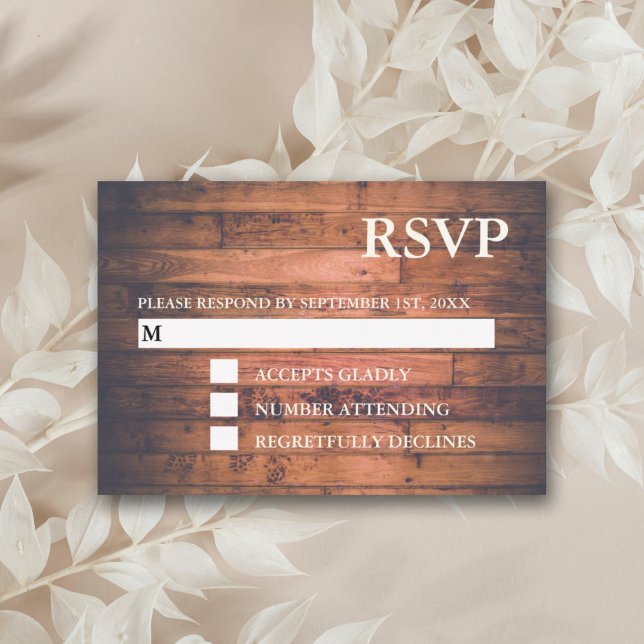 Rustikales Braunholz | RSVP Cards (Von Creator hochgeladen)
