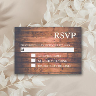 Rustikales Braunholz   RSVP Cards Karte