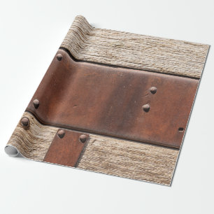 Rustikales Braunholzdesign Geschenkpapier