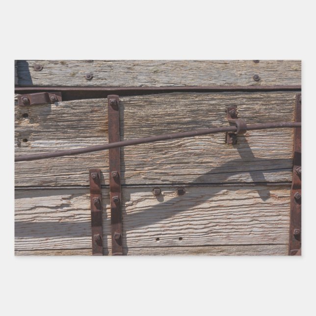 Rustikales Braunholzdesign Geschenkpapier Set (Vorderseite)