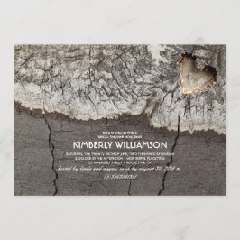 Rustikales Brautparty aus geschnitztem Holz Einladung