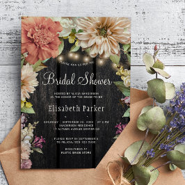 Rustikales Brautparty aus Holz Einladung