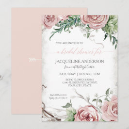 Rustikales Brautparty BOHO Wasserfarbe Einladung