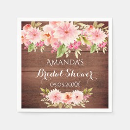 Rustikales Brautparty Dahlia Blume braun Serviette