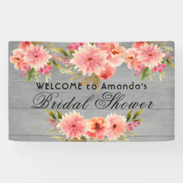 Rustikales Brautparty Dahlia Blume grau Banner