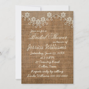 Rustikales Brautparty - Einladung