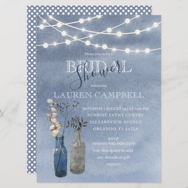 Rustikales Brautparty Einladung (Vorne/Hinten)