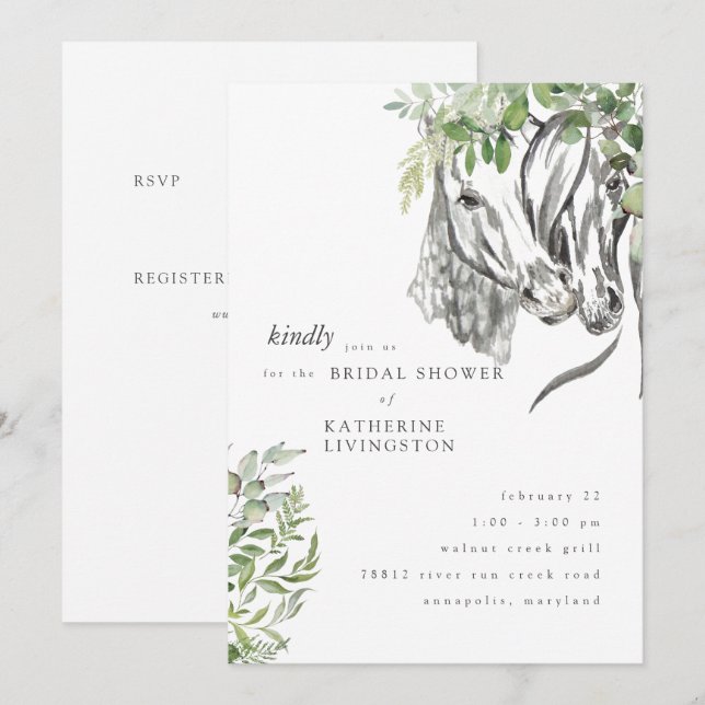 Rustikales Brautparty Einladung (Vorne/Hinten)