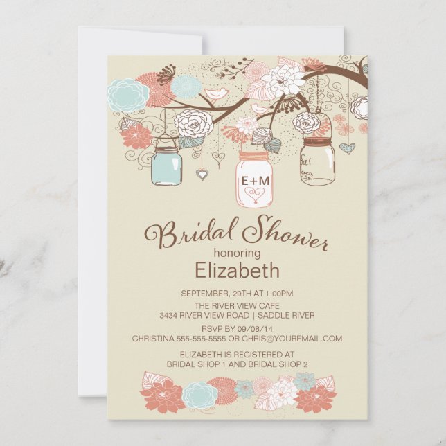 Rustikales Brautparty Einladung (Vorderseite)