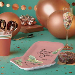 Rustikales Brautparty Fall Aspen Blätter Orange Pappteller