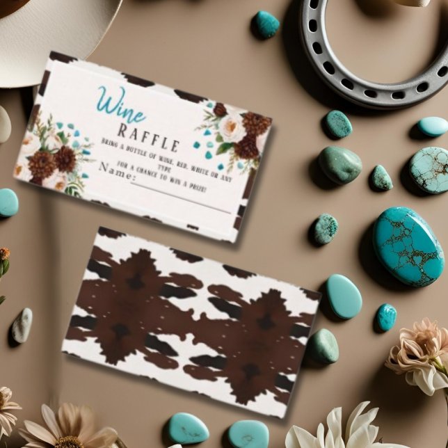 Rustikales Brautparty Floral Boho Wein Raffle Begleitkarte (Rustic Floral Boho Wine Raffle Bridal Shower Enclosure Card)