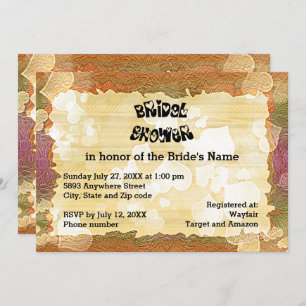 Rustikales Brautparty für Herbstwärme und Bilder Einladung