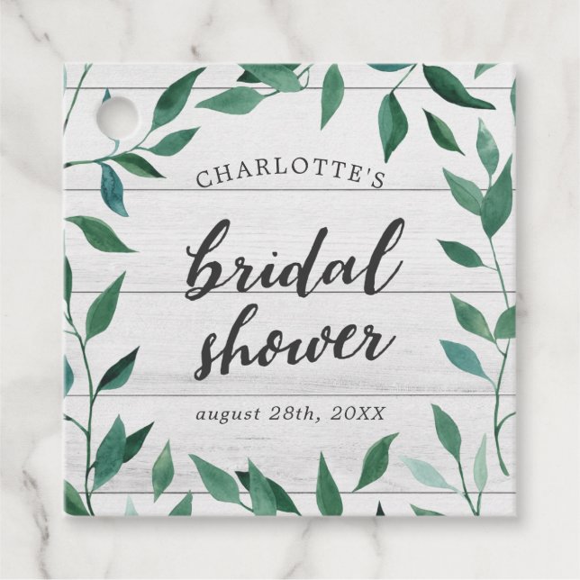 Rustikales Brautparty Geschenkanhänger (Vorderseite)