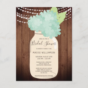 Rustikales Brautparty Mason Jar Light Brautparty Postkarte