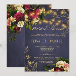 Rustikales Brautparty mit blühenden Weinfeldern Einladung