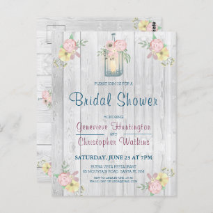 Rustikales Brautparty Postkarte