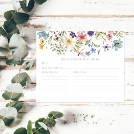 Rustikales Brautparty Rezept Wildblume Karte