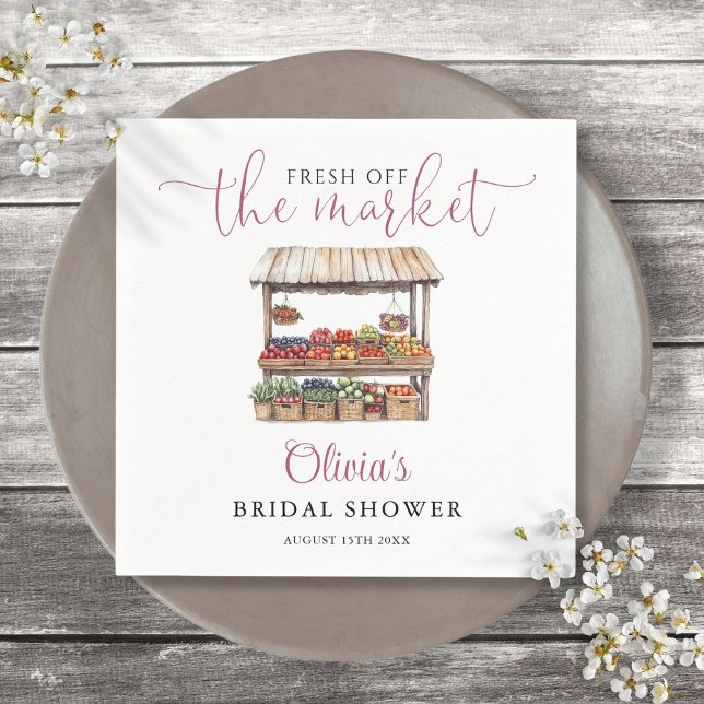 Rustikales Brautparty vom Markt Serviette (Fresh Off The Market Rustic Bridal Shower Napkins)