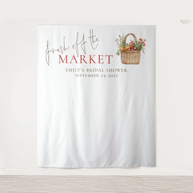 Rustikales Brautparty vor dem Hintergrund Wandteppich (Vorderseite)