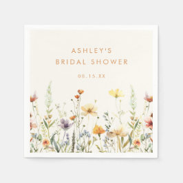 Rustikales Brautparty Wildblume Serviette