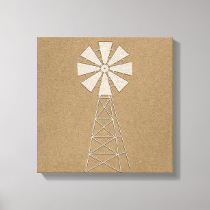 Rustikales Brawn Kraft Farm Windmill Country Moder Leinwanddruck