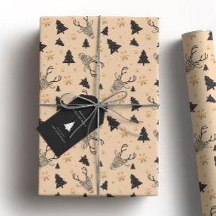Rustikales Brown Weihnachten Geschenkpapier