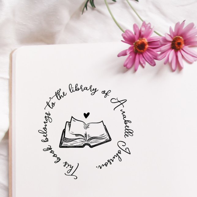 Rustikales Buch Custom Calligraphy from Library Gummistempel (Von Creator hochgeladen)