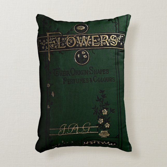 Rustikales Buchdeckerkissen Viktorianische Blume B Zierkissen (Vorderseite(Vertikal))