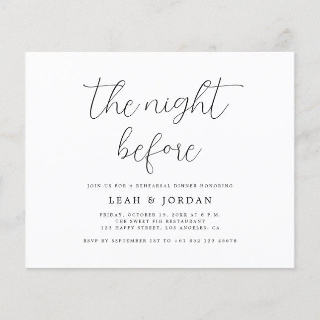 Rustikales Budget Abends vor Probe Abendessen Flyer (Vorne)