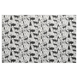 Rustikales Buffalo Deer Arrows Wolf und Bärenmuste Stoff