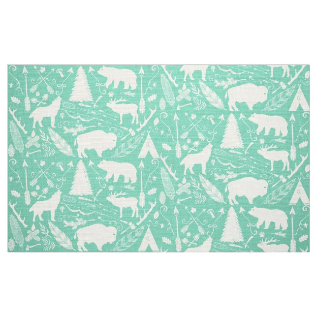 Rustikales Buffalo Deer Arrows Wolf und Bärenmuste Stoff (Fat Quarter (45,7 x 55,9 cm))