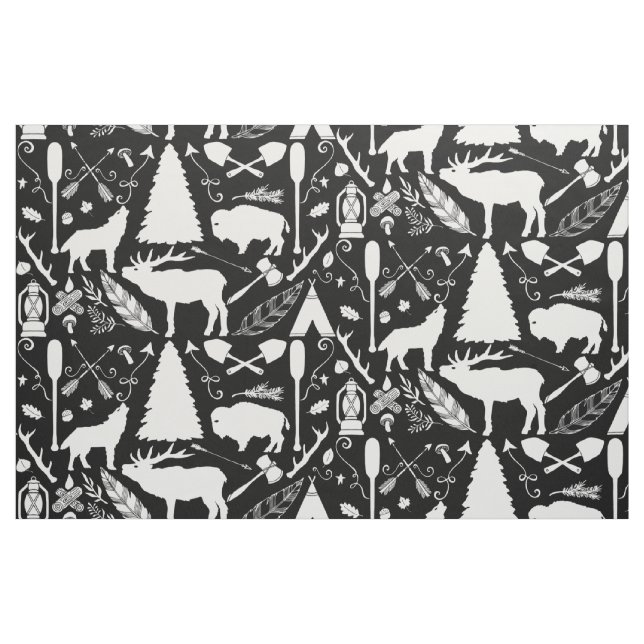 Rustikales Buffalo Deer Arrows wolf Woodland Muste Stoff (Fat Quarter (45,7 x 55,9 cm))