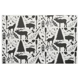 Rustikales Buffalo Deer Arrows wolf Woodland Muste Stoff