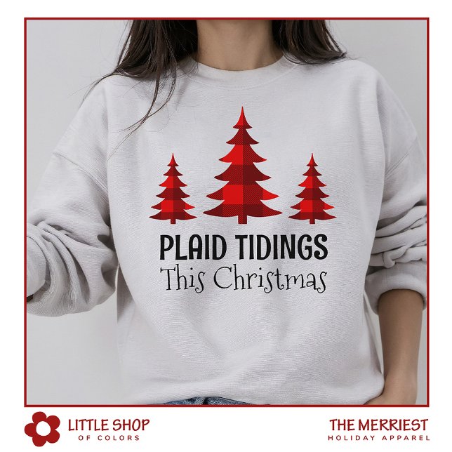 Rustikales Buffalo Karierte Weihnachtsbäume Wester Sweatshirt (Von Creator hochgeladen)