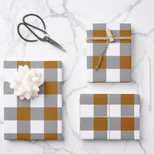 Rustikales Buffalo Plaid Pattern Geschenkpapier Set