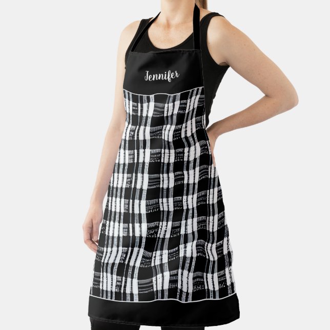 Rustikales Büffel in Schwarz und Weiß kariert Schürze (InSitu)