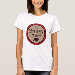 Rustikales Büffel-Karo-Lumberjack-Dusch-Mommy-Bär T-Shirt