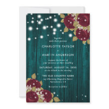 Rustikales Burgund-Aquamarines Holzleuchten Blumen