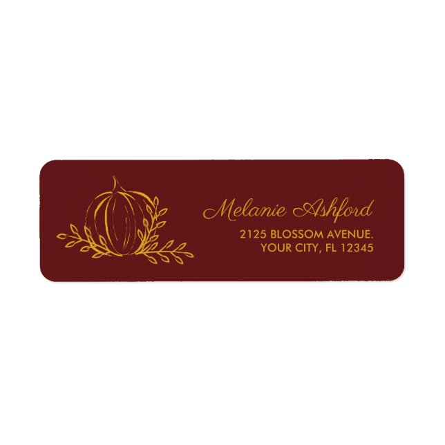 Rustikales Burgund Burnt Orange Fall Pumpkin & Lea (Vorne)